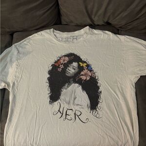 HER Graphic T-Shirt with Floral Design